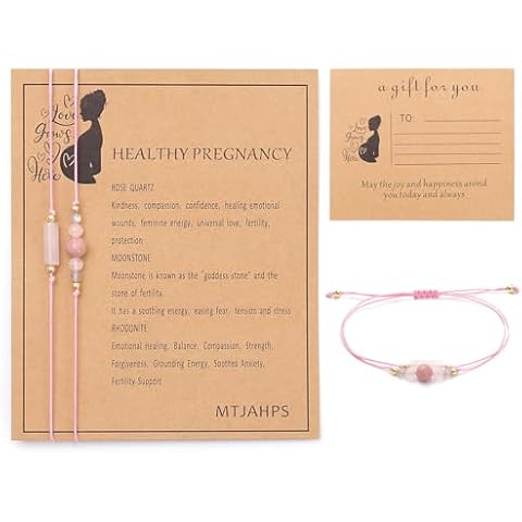 MTJAHPS Moonstone Bracelet, Pregnancy Gift, Hope Bracelet for Women, Spiritual Jewelry (Gold) Cover