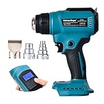 Cordless Heat Gun Compatible with Makita 18V Battery(Not Included), Max 550°C Heavy Duty Hot Air Gun with Overload Protection for Crafting, Shrink Tubing,Vinyl Wrap