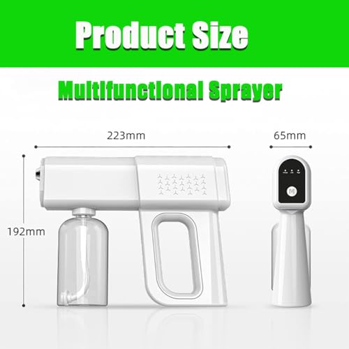 Atomizer Sprayer, Rechargeable Nano Mist Spray Gun with Blue Light, Portable Electrostatic ULV Fogger Machine, Cordless Handheld Atomizing Sprayer Device, Fine Mist Sprayer for Home, Office,Salon by JAJEDS - Image 3