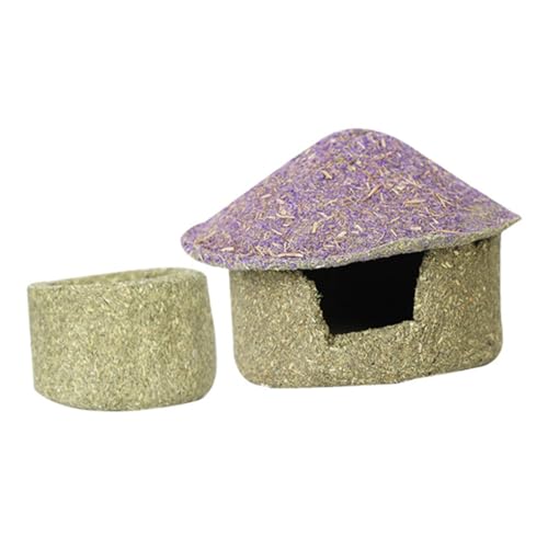 BUGUUYO 1 セット 食用シェルター モルモットの家 ハウス モルモット寄り添う袋 モルモットの隠れ家 噛む臼歯ペットのおもちゃ ハムスターの巣 小動物の隠れ家 小鉢 アルファルファ