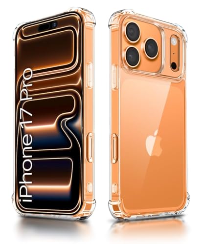 Image of WOW IMAGINE Clear Back Cover Case for iPhone 17 Pro | Shockproof Soft TPU Case | Cushioned Edges for Ultimate Protection Back Cover Case - Transparent