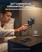 Anker 100W USB C Ladegerät, Laptop Ladegerät, kompaktes 3-Port GaN Wandladegerät, Smart Display, Touch-Steuerung, Für MacBook, iPad, iPhone 17/16/15 Serie (USB-C Kabel inklusive) – Ansicht 7
