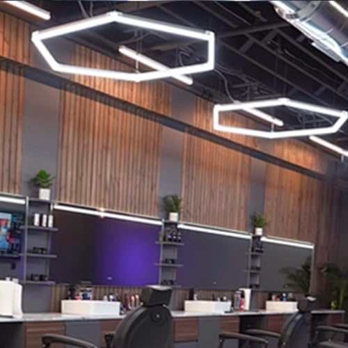 Image of Hexagon Garage Lights Suspension Cables Kit Steel Hanging Chains 1m / 3.28ft, Hex Honeycomb Light Connectors Pendant Light Wire Rope Cable Heavy Duty Chandelier Wire Adjustable (20pcs 1m)