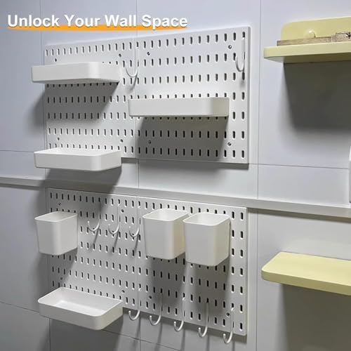Gaming Pegboard Wall Organizer Kit - Versatile Wall Mount for Home Office, Living Room & Bathroom - Stylish Storage for Game Controllers, Tools, Accessories & More!
