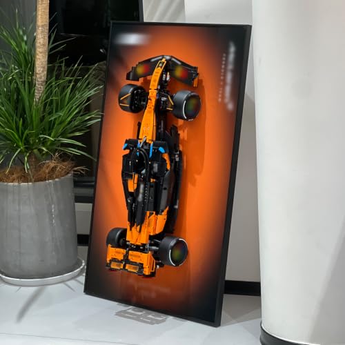 Image of iLuane Display Wallboard for LEGO Technic McLaren MCL39 42228 Model Car Building Set, Adult Collectibles Wall Mount, Room or Office Decor for Men & Women, Gradient Color (No Car Included)