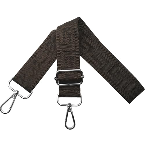 Correa Ajustable de Mujer para Bolsos Bandolera con Mosquetón Plateado 3.8cm Anchura, Reemplazo para Bolsos Crossbody, Café Oscuro