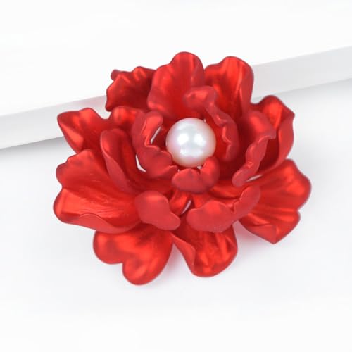 Image of Elegant Crystal Blooming Rose Flower Brooch Lapel Pin Breastpin for Women Birdal Cardigan Hat Scarf Suit Sweater Floral Pins