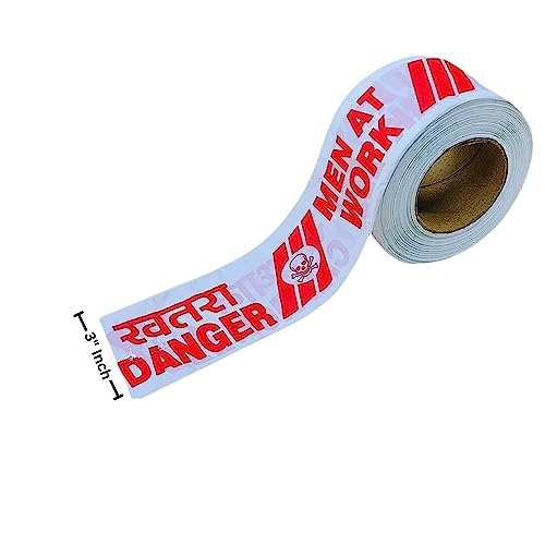 Image of SINGHAL Caution Tape Roll 200 Meter 3 inch Inch Red and White, Barricade Tape Non-Adhesive Warning Tape Waterproof Polyethylene Material 200 mtr (200 mtr Combo Pack of 3)