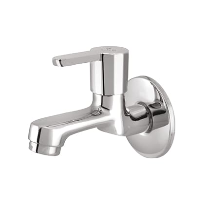 ESSE18 (UN-103) Union Brass Bib Cock Short Body with Wall Flange, Chrome Finish