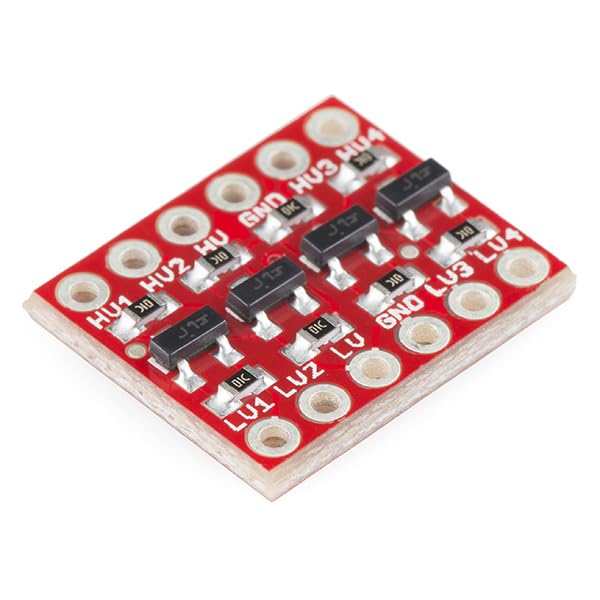 SparkFunLogic Level Converter - Bi-Directional Step Down 5V Signals to 3.3V and Steps up 3.3V to 5V Board Dimensions: 0.63 x 0.52 (16.05 x 13.33mm)