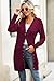 Halife Thin Cardigans for Women Lightweight Summer Casual Open Front Duster Cardigan with Buttons Women's Fashion Cardigans Burgundy L