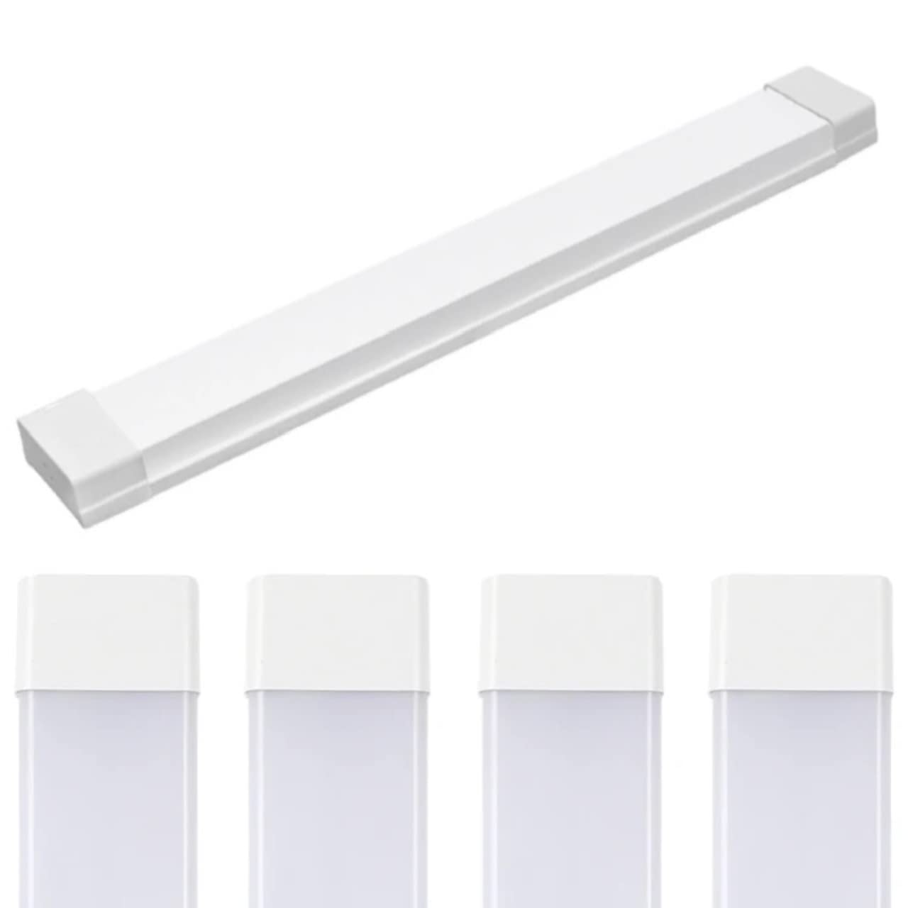 NEXT LIFE LED Dustproof Tube Light, 4FT 100W 6500K, Easy Installed on Ceiling or Wall, Garage Light, Under Cabinet Light, LED Shop Light (Frosted,White, 4 Pack)