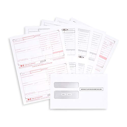 W2 Forms 2019, 4 Part Tax Forms, 25 Employee Kit of Laser Forms