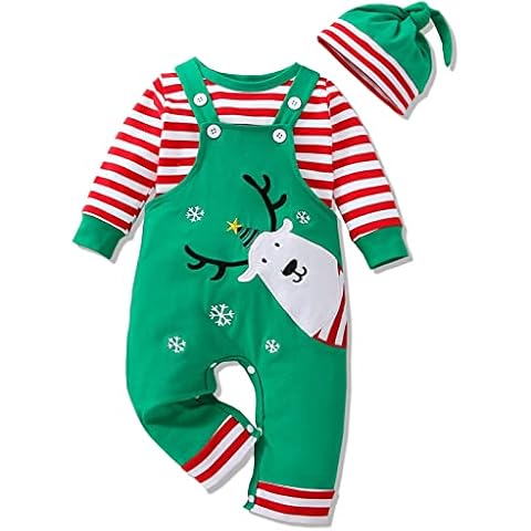 VINUOKER Baby Boy Christmas Clothes My First Christmas Outfits Sets New Years 3pc Pants Sets infant clothes sets, Green-3, 0- 3 Months Cover
