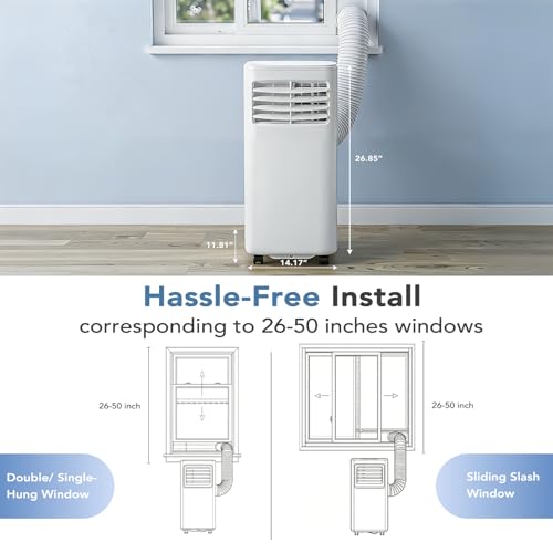 Image of Antarctic Star 8000 BTU Portable Air Conditioner, 4-in-1 Portable AC Unit Cool up to 350 Sq.Ft, 4 Modes Room Air Conditioner with Remote /24Hrs Timer /360 Wheels, Window Installation Kit Included