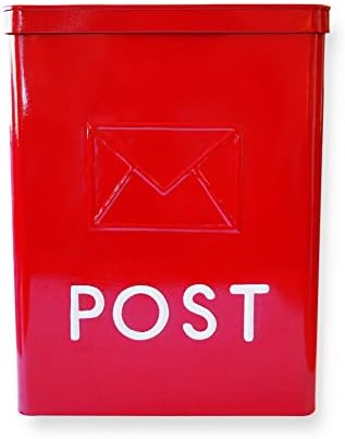NACH Serena Traditional Post Galvanized Metal Mailbox, Wall Mount Mailboxes for Outside, Rust Resistant Red Mailbox, 10.5 x 4 x 14 inches, UH-1002RED