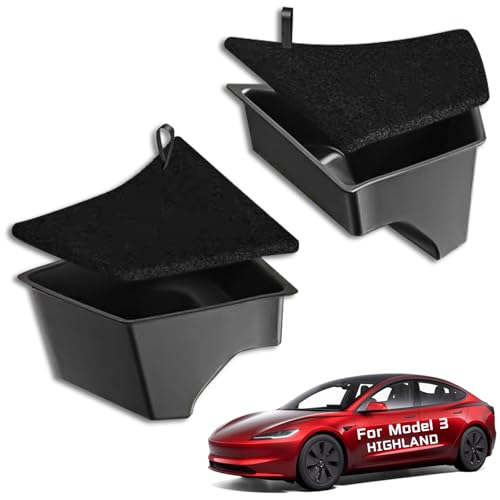 Rangement coffre Tesla Model 3 Highland avec couvercles moquette haut de gamme
