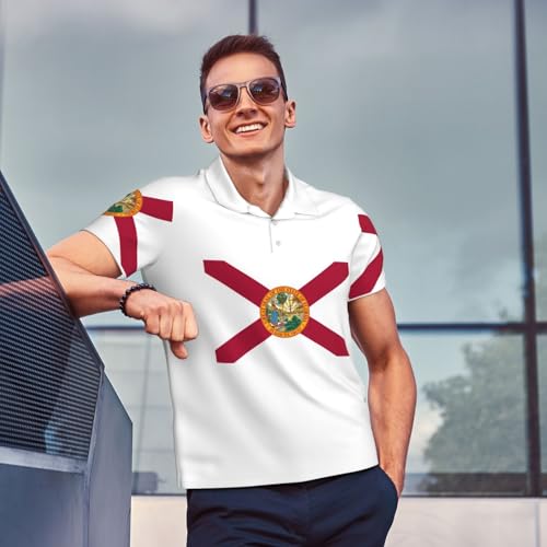 Polo homme imprimé drapeau Floride respirant anti-transpiration - 2