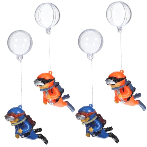 WEKADRIN 4個 小型魚槽用耐久製浮遊潜水員オーナメント点 鮮やかな色彩の潜水フィギュア 水槽装飾および卓上ディスプレイ対応