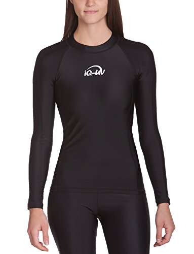 iQ-Company Slim Fit Camiseta con Manga Larga, Mujer, Negro, S