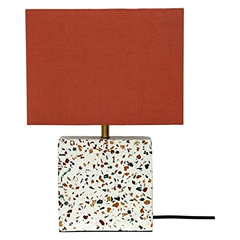 Moe's Home Collection Terrazzo 1-Light Square Marble Table Lamp in Multi-Color Cover