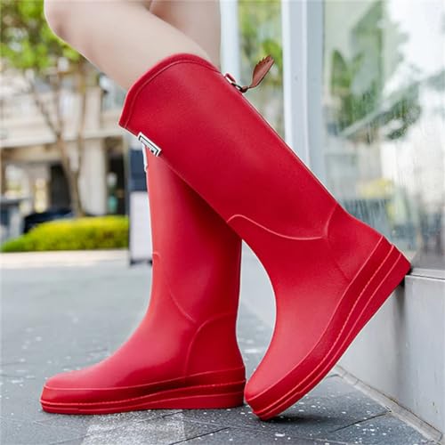 Wjnvfioo Fashion Women's Long Tube Thick Bottom Non-Slip Rainy Season Outdoor Rain Boots Waterproof Rain Boots Work Rain Boots4