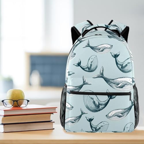 Sac de voyage décontracté imprimé baleine pour weekend et cours - 5