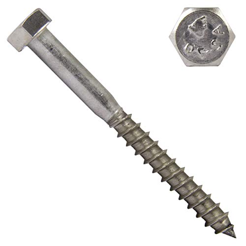 ® Sechskant Holzschrauben M8x200 Edelstahl A2 V2A (20 Stück) DIN 571 Holzbauschrauben Schlüsselschrauben Holz Wiener Schrauben Holzschraube