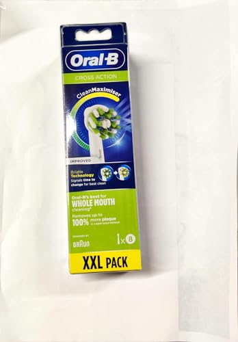 Oral-B EB50/8 Crossaction Toothbrush Heads, White, 8 Refills