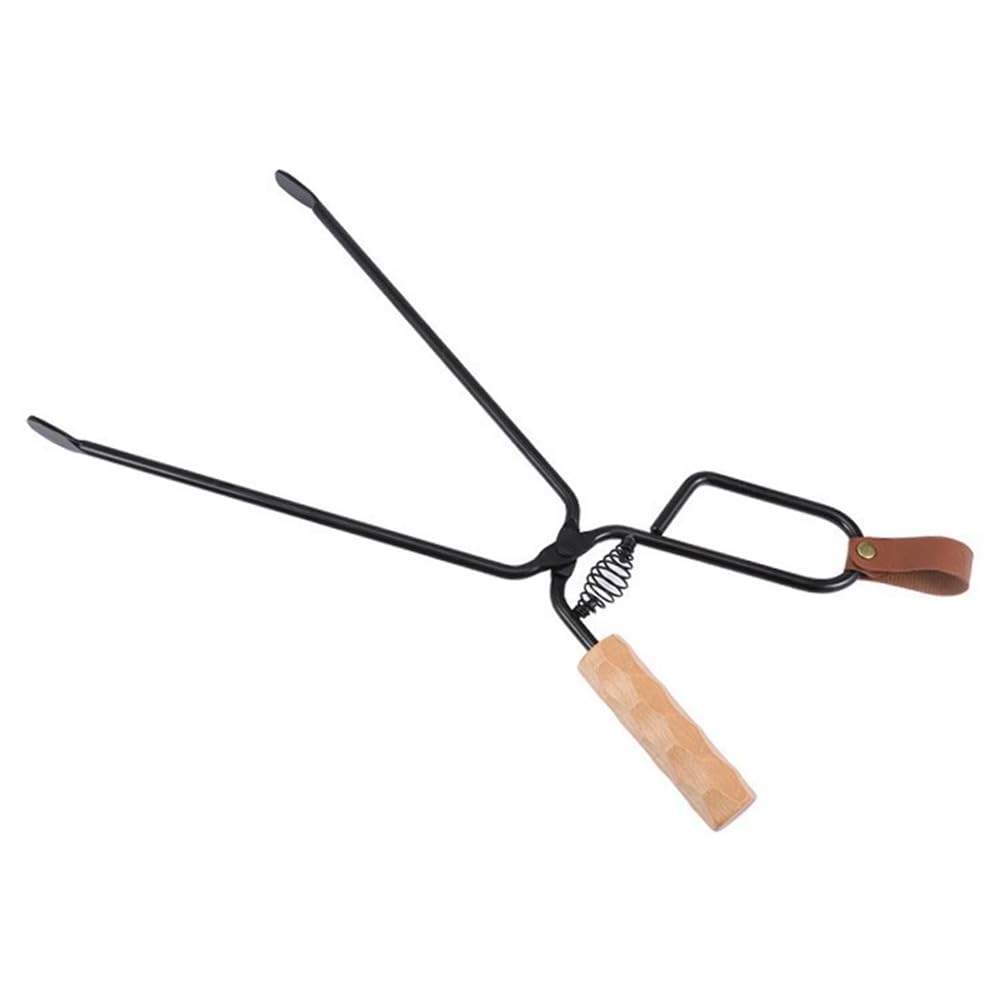 Pince à charbon de bois haut de gamme avec manche en bois ergonomique
