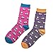 Produktbild LilyRosa® Damen Socken Pandas Bär Pink Lila Panda Mädchen Bambus Mix (2 Paar)