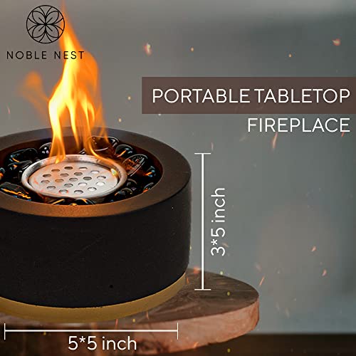 Noble Nest Tabletop Fire Pit - Portable Fire Pit & Smokeless Fire Pit | Indoor & Outdoor Patio Decor | Tabletop Fireplace | Mini Solo Stove | Smores Maker | Balcony Decor & Patio Accessories #TOP5