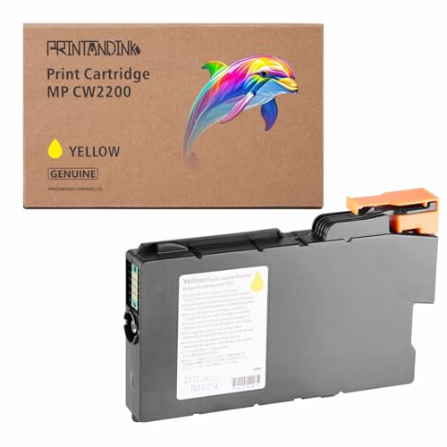 PRINTANDINK CW2200 100ML Yellow 841638 Ink Cartridges Compatible for Ricoh MP CW2200 CW2201 CW1200 CW1201 IM CW2200 1200 OEM Ink
