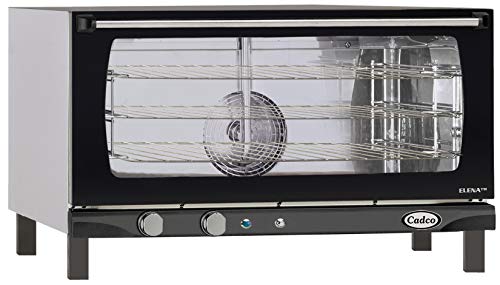 Image of Cadco XAF-183 Full-Size Heavy-Duty Countertop Convection Oven, 31-1/2" Stainless Steel with Humidity Control, 3 Shelves, Manual Controls, 208/240V for Restaurants, Kiosks, Food Trucks