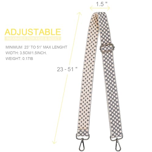 Image of Adjustable Canvas Shoulder Strap Replacement Universal Thick Strap for Handbags, Purses - Unisex Design