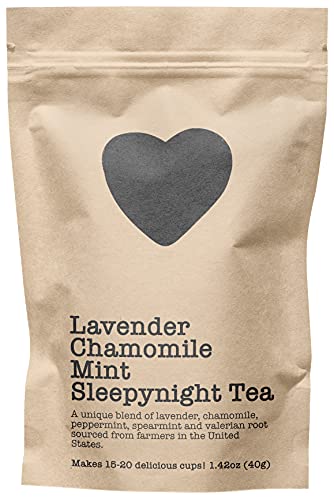 Lavender Chamomile Mint Sleepynight Tea, 15-20 Servings, Eco-Conscious Zip Pouch, Caffeine Free...