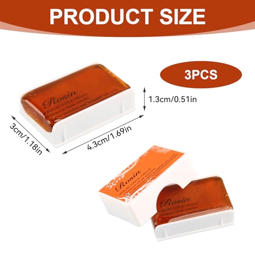 3 Stück Kolophonium, Natürliches Kolophonium Geige Kolophonium Staubarme Bögen Helles Rosin staubarm Rechteckiger Barren Hochwertiges Durchsichtiges für Violine Viola und Kontrabass geeignet
