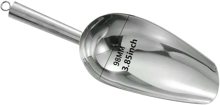 Compatible For Good Compatible For Grips Stainless Steel Flat Bottom Scoop For Ice, Rice, Tea, Sugar, Kitchen Bar Tool(Silver Large)