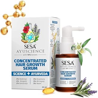 Sesa Ayuscience 3% Redensyl, 4% Anagain, 2% Kerascalp Hair Growth Serum With Rosemary, Bhringraj, Neem For Hair Growth Strengthens Roots Controls Hair Fall - 30ml