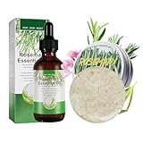 Hotiary Rosemary Hair Regrowth Shampoo Bar, Organic Rosemary Deep Cleansing Shampoo Bar & Serum Set for Hair & Scalp Hair Loss Solution