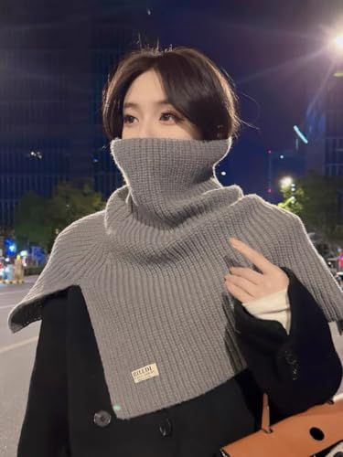 HILLDI Women Winter Shawl Neck Scarf Neck Scarves Gray Collars for Womens Plus-Size Round Shape Keep Your Body Warm2