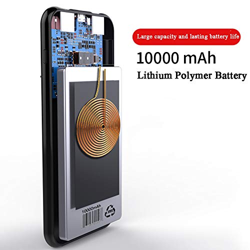 Batería externa 10000mAh con cargador inalámbrico Qi y pantalla LED para iPhone y Galaxy 4