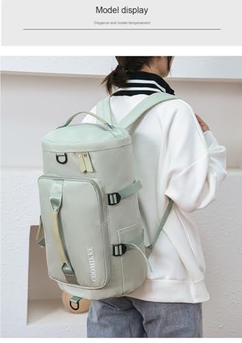 COOMIKKE Travel Backpack, Large Capacity Duffel Style Bag with Front Pocket, Available in Pink and Black (green)2