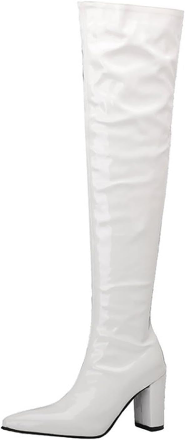Women's Heeled Thigh High Boots Classic Chunky High Heel Long Boots
