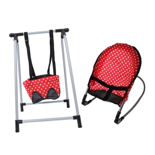 Balançoire rouge de poupée et chaise berçante Mikikit