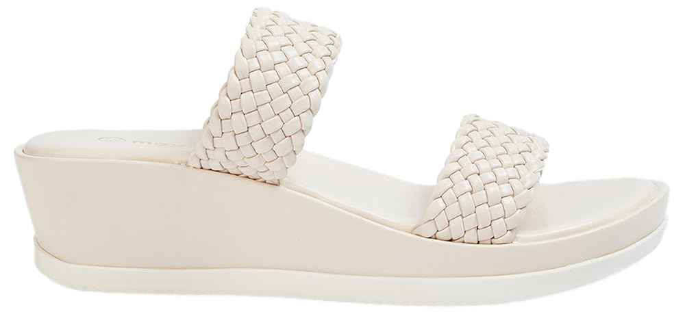Max Women Braided Double Strap Wedge Sandals,Ivory,38 (B0D9QJM65Y) Amazon Price History, Amazon Price Tracker