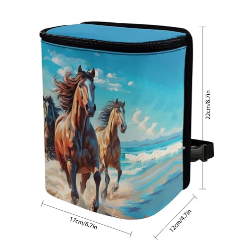 Image of DISNIMO Horse Car Trash Can Easy-to-Install Car Accessory Interior, Leak-Proof Car Garbage Can Bin Organizer Storage Bag for The Back Seat of Any Cars, Sedans, SUVs & Trucks