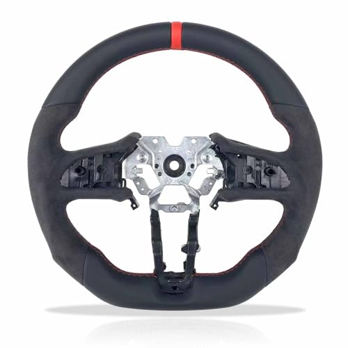 ZDLZCF For Infiniti q60 q50 qx50 qx55 Steering Wheel Leather Tumbled Fur Flat Bottom Steering Wheel D-Shaped 2017 2018 2019 2020 2021 2022 2023 2024 2024