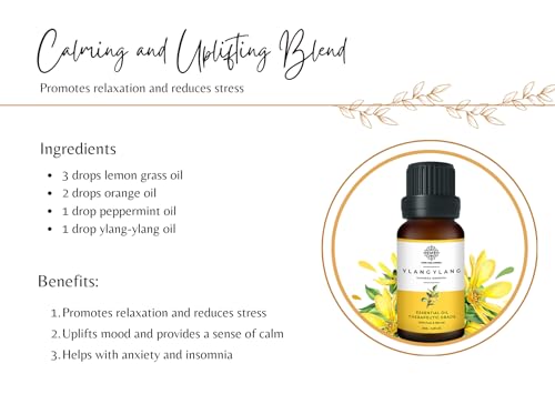 Image of Essential Oils Lemongrass, Orange, Peppermint, Ylang Ylang, Eucalyptus- Combo Set Of 5-15ml