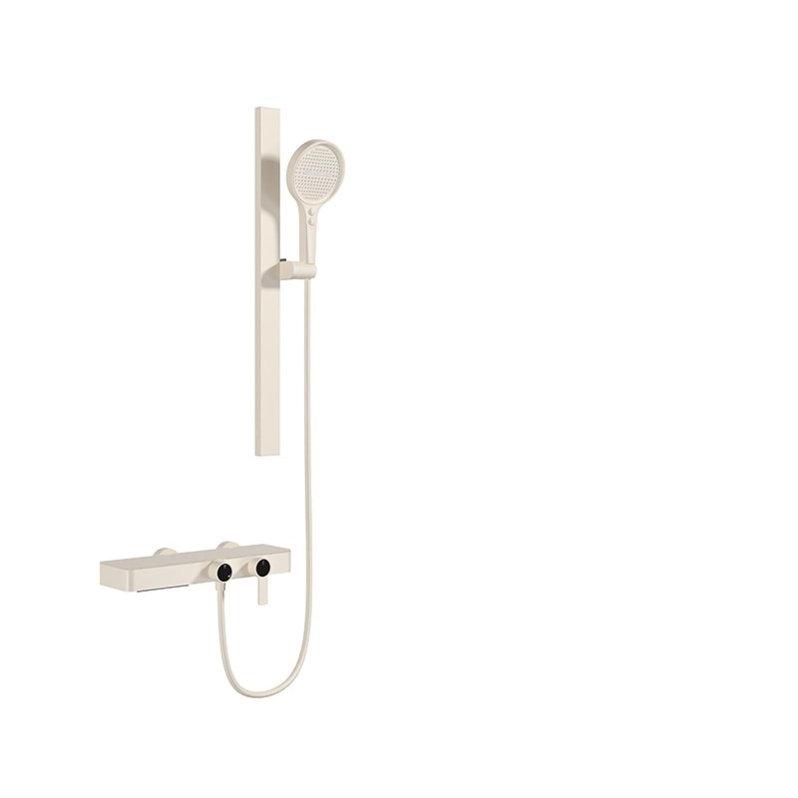 Fanjubei Two Functions: Milky White Bathroom All-Copper Multifunctional Hot And Cold Shower Set, Dual-Function Milky White